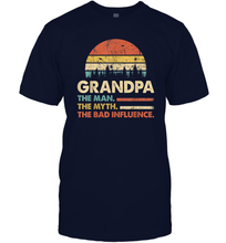 Load image into Gallery viewer, Mens Grandpa The Man The Myth The Bad Influence Men Cotton T-Shirt