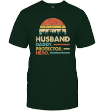 Load image into Gallery viewer, Husband Daddy Protector Hero T Shirt Dad Vintage Papa Gift Men Cotton T-Shirt