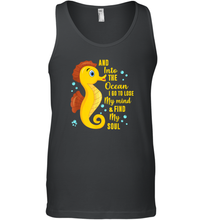 Load image into Gallery viewer, And into the ocean i go to lose my mind and find my soul Gifts Iea Men Cotton Tank Top