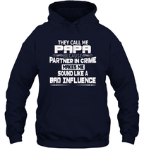 Load image into Gallery viewer, Funny Grandpa Gifts Shirts, Papa Partner In Crime Unisex Hooded Sweatshirt