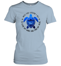 Load image into Gallery viewer, Into The Ocean I Go To Lose My Mind And Find My Soul Turtle Women Cotton T-Shirt