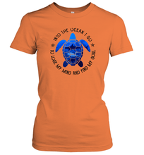 Load image into Gallery viewer, Into The Ocean I Go To Lose My Mind And Find My Soul Turtle Women Cotton T-Shirt