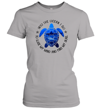 Load image into Gallery viewer, Into The Ocean I Go To Lose My Mind And Find My Soul Turtle Women Cotton T-Shirt