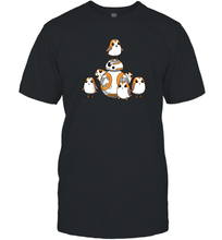 Load image into Gallery viewer, Star Wars Porgs Having Fun With BB 8 Portrait Men Cotton T-Shirt