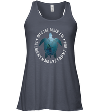 Load image into Gallery viewer, Into The Ocean I Go To Lose My Mind Turtle Sea Lovers Tee Women Racerback Tank
