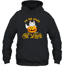 Load image into Gallery viewer, Womens Im The Crazy Cat Lady Pumpkin Halloween Costume Unisex Hooded Sweatshirt