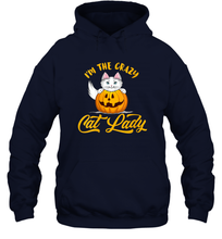 Load image into Gallery viewer, Womens Im The Crazy Cat Lady Pumpkin Halloween Costume Unisex Hooded Sweatshirt