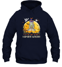 Load image into Gallery viewer, Womens Namaste Witches Love And Light Yoga Halloween Costume Gift Unisex Hooded Sweatshirt