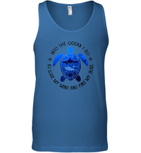 Load image into Gallery viewer, Into The Ocean I Go To Lose My Mind And Find My Soul Turtle Men Cotton Tank Top