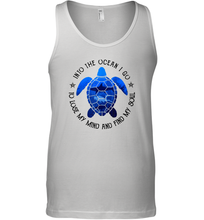 Load image into Gallery viewer, Into The Ocean I Go To Lose My Mind And Find My Soul Turtle Men Cotton Tank Top