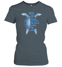 Load image into Gallery viewer, And Into The Ocean I Go To Lose My Mind Find My Soul Turtle Gift Women Cotton T-Shirt