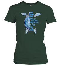 Load image into Gallery viewer, And Into The Ocean I Go To Lose My Mind Find My Soul Turtle Gift Women Cotton T-Shirt
