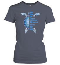 Load image into Gallery viewer, And Into The Ocean I Go To Lose My Mind Find My Soul Turtle Gift Women Cotton T-Shirt