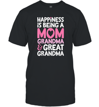 Load image into Gallery viewer, Happiness Is Being A Mom Grandma And Great Grandma Mother Men Cotton T-Shirt