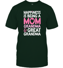 Load image into Gallery viewer, Happiness Is Being A Mom Grandma And Great Grandma Mother Men Cotton T-Shirt