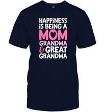 Load image into Gallery viewer, Happiness Is Being A Mom Grandma And Great Grandma Mother Men Cotton T-Shirt