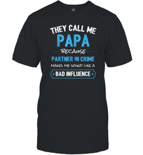 Load image into Gallery viewer, Funny Grandpa Gifts Shirts, Papa Partner In Crime Gifts Men Cotton T-Shirt
