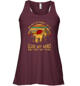 And into the forest i go to lose my mind and find my soul graphic Women Racerback Tank
