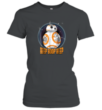 Load image into Gallery viewer, Star Wars BB 8 Beep Quote Circle Design Graphic Women Cotton T-Shirt