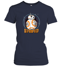 Load image into Gallery viewer, Star Wars BB 8 Beep Quote Circle Design Graphic Women Cotton T-Shirt