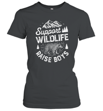 Load image into Gallery viewer, Support Wildlife Raise Boys T shirt Mom Dad Mother Women Cotton T-Shirt