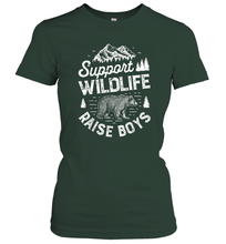 Load image into Gallery viewer, Support Wildlife Raise Boys T shirt Mom Dad Mother Women Cotton T-Shirt
