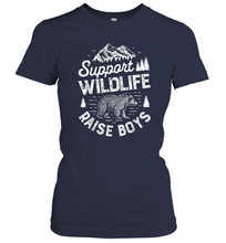 Load image into Gallery viewer, Support Wildlife Raise Boys T shirt Mom Dad Mother Women Cotton T-Shirt