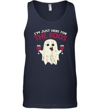 Load image into Gallery viewer, Womens Im Just Here For The Boos Funny Ghost Halloween Wine Lover Men Cotton Tank Top