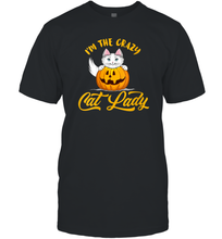 Load image into Gallery viewer, Womens Im The Crazy Cat Lady Pumpkin Halloween Costume Men Cotton T-Shirt