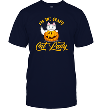 Load image into Gallery viewer, Womens Im The Crazy Cat Lady Pumpkin Halloween Costume Men Cotton T-Shirt