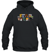Load image into Gallery viewer, Star Wars Logo Kawaii Multi Character Unisex Hooded Sweatshirt