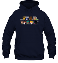 Load image into Gallery viewer, Star Wars Logo Kawaii Multi Character Unisex Hooded Sweatshirt