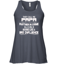 Load image into Gallery viewer, Funny Grandpa Gifts Shirts, Papa Partner In Crime Women Racerback Tank