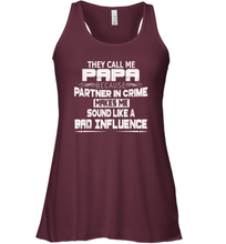 Load image into Gallery viewer, Funny Grandpa Gifts Shirts, Papa Partner In Crime Women Racerback Tank