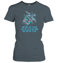 Load image into Gallery viewer, Into The Ocean I Go To Lose My Mind Find My Soul Turtle Women Cotton T-Shirt