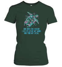 Load image into Gallery viewer, Into The Ocean I Go To Lose My Mind Find My Soul Turtle Women Cotton T-Shirt