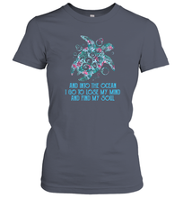 Load image into Gallery viewer, Into The Ocean I Go To Lose My Mind Find My Soul Turtle Women Cotton T-Shirt