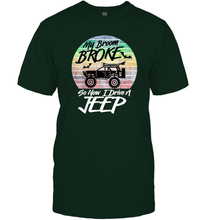 Load image into Gallery viewer, Womens My Broom Broke So Now I Drive A Jeep Witch Halloween Men Cotton T-Shirt