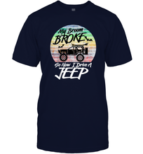Load image into Gallery viewer, Womens My Broom Broke So Now I Drive A Jeep Witch Halloween Men Cotton T-Shirt