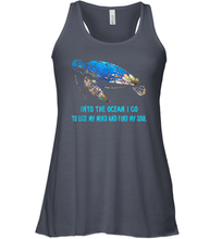 Load image into Gallery viewer, Into The Ocean I Lose My Mind And Find My Soul Turtle Women Racerback Tank
