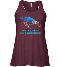 Load image into Gallery viewer, Into The Ocean I Lose My Mind And Find My Soul Turtle Women Racerback Tank
