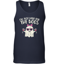 Load image into Gallery viewer, Womens Im Just Here For The Boos Ghost Wine Halloween Costume Girl Men Cotton Tank Top