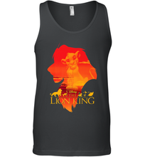 Load image into Gallery viewer, Disney Lion King Simba Silhouette Fill Sunset Poster Men Cotton Tank Top