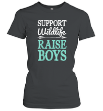 Load image into Gallery viewer, Support Wildlife Raise Boys T shirt Mom Dad Mother Parents Women Cotton T-Shirt