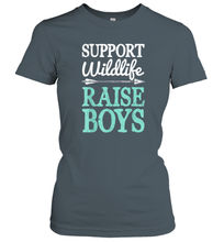 Load image into Gallery viewer, Support Wildlife Raise Boys T shirt Mom Dad Mother Parents Women Cotton T-Shirt