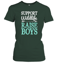 Load image into Gallery viewer, Support Wildlife Raise Boys T shirt Mom Dad Mother Parents Women Cotton T-Shirt