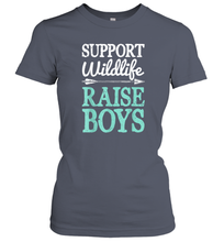 Load image into Gallery viewer, Support Wildlife Raise Boys T shirt Mom Dad Mother Parents Women Cotton T-Shirt