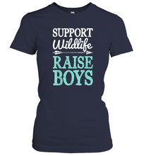 Load image into Gallery viewer, Support Wildlife Raise Boys T shirt Mom Dad Mother Parents Women Cotton T-Shirt