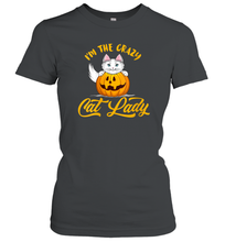 Load image into Gallery viewer, Womens Im The Crazy Cat Lady Pumpkin Halloween Costume Women Cotton T-Shirt
