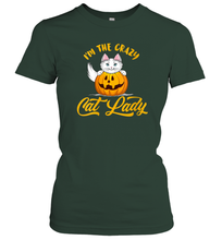 Load image into Gallery viewer, Womens Im The Crazy Cat Lady Pumpkin Halloween Costume Women Cotton T-Shirt